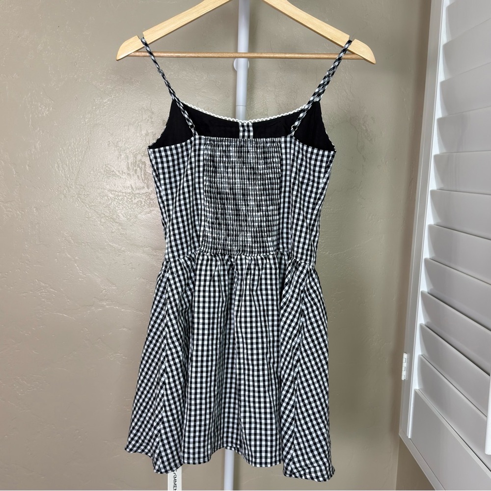 Commense Black White Gingham Button Front Cami Mini Dress XS NWT - Picture 7 of 11